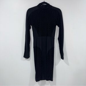 House of CB Velour Long Sleeve Dress